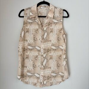 EQUIPMENT Colleen Sleeveless Blouse in Nude Small